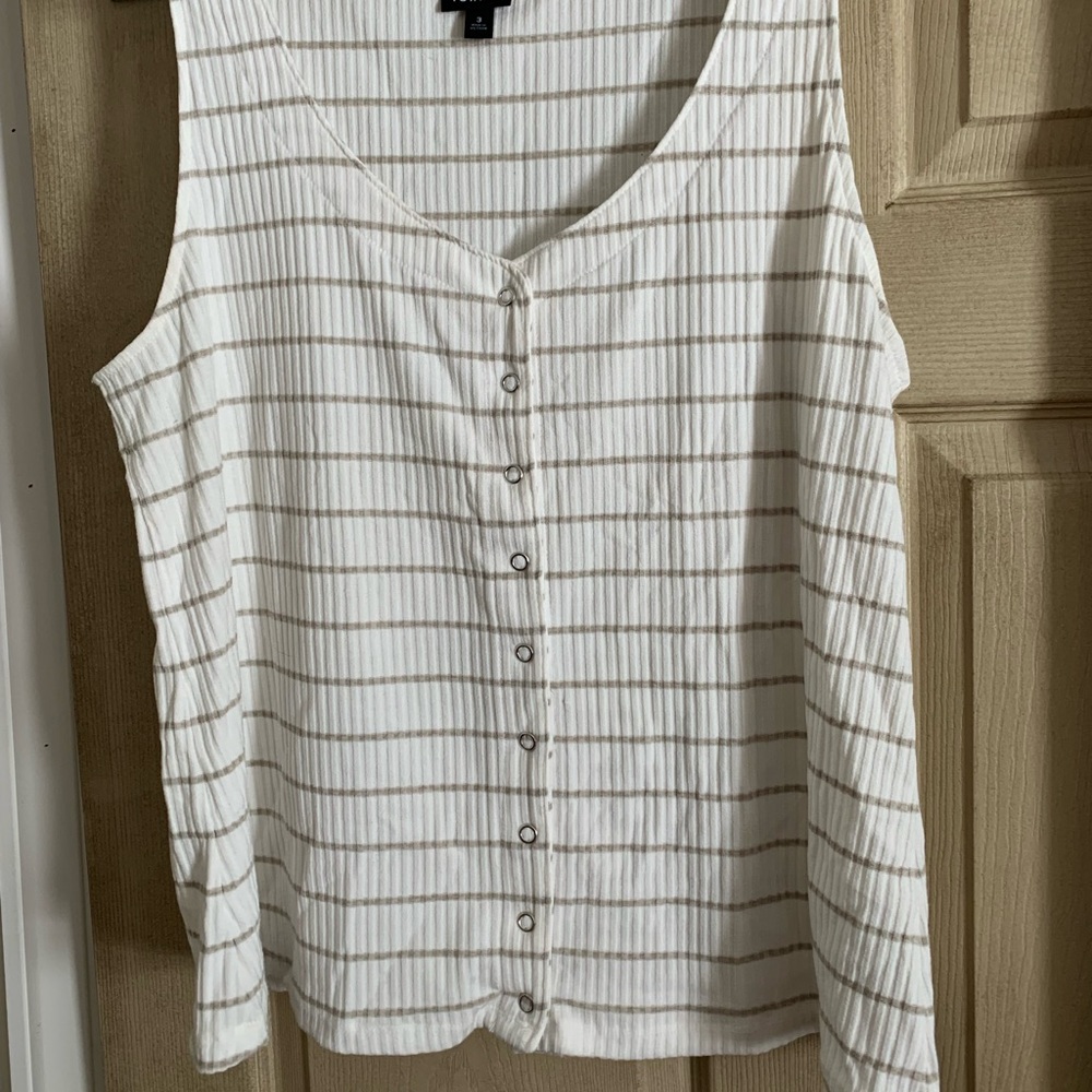 Torrid white/tan tank top - size 3